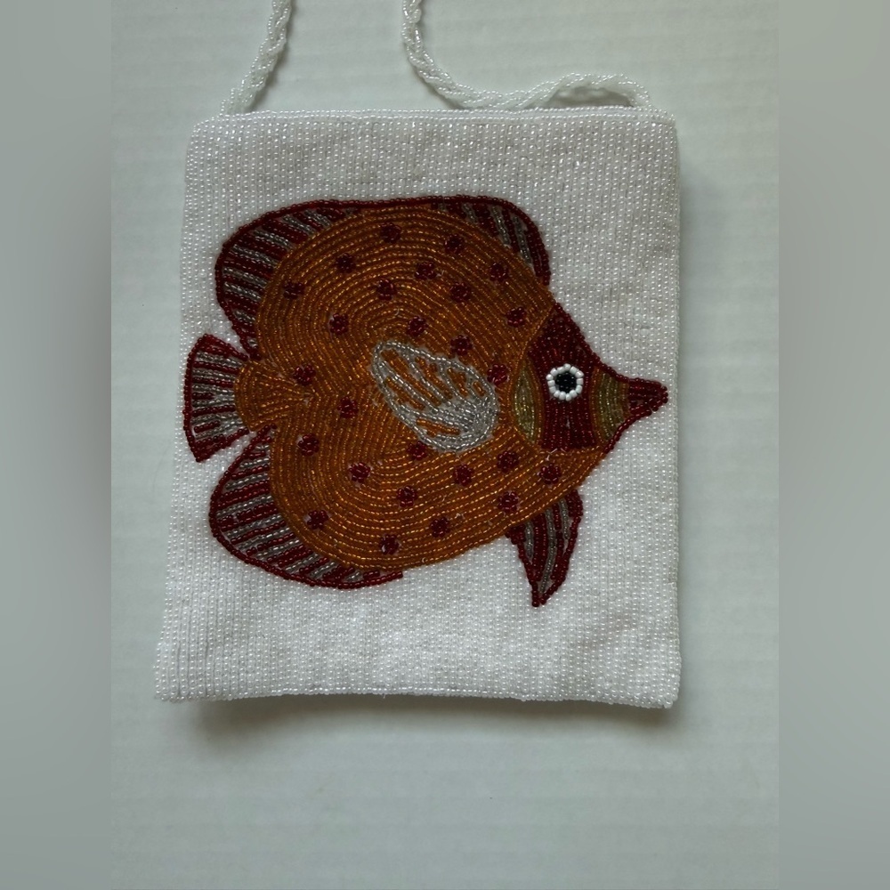 ERMO Fish Design Beaded crossbody purse - Picture 2 of 12